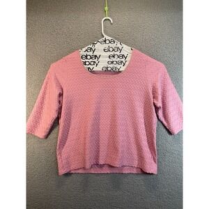 Bay Studio career plus Womens‎ Top Pink Woven Stretch 1X